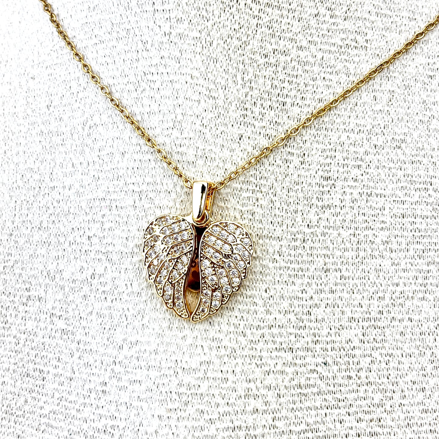My Love Angel Wings Necklace with Hidden Message, Custom Engraved