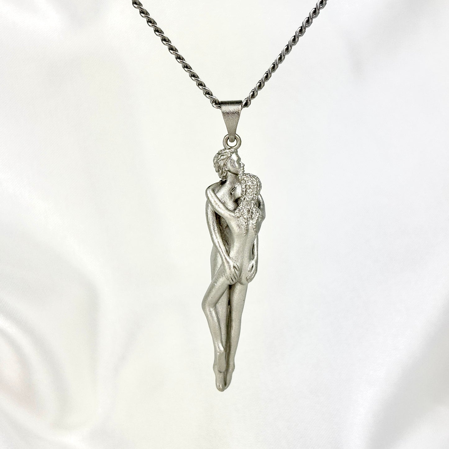 Romantic Vintage Couple Hug Necklace, Elegant Hug Lovers Jewelry