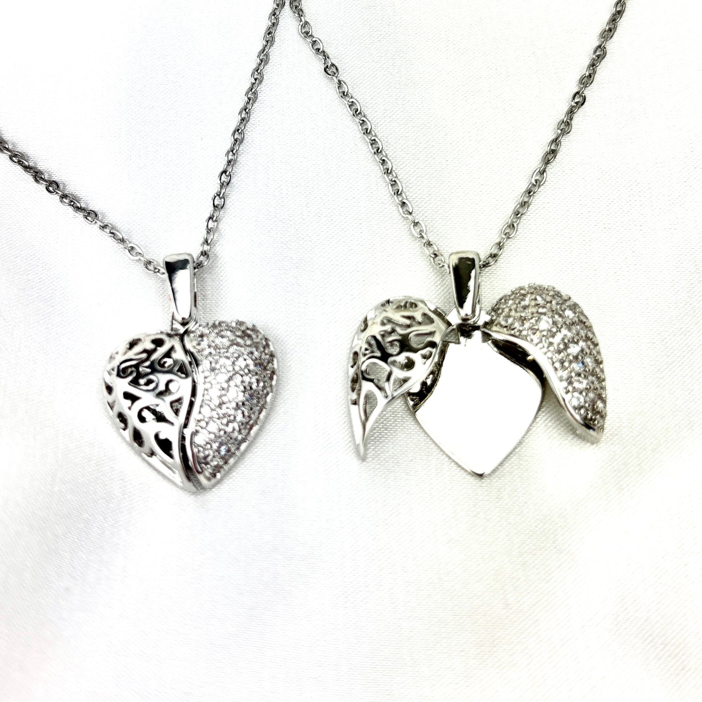 My Love Vintage Heart Necklace with Hidden Message, Custom Engraved