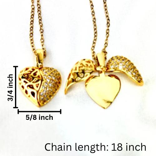My Love Vintage Heart Necklace with Hidden Message, Custom Engraved