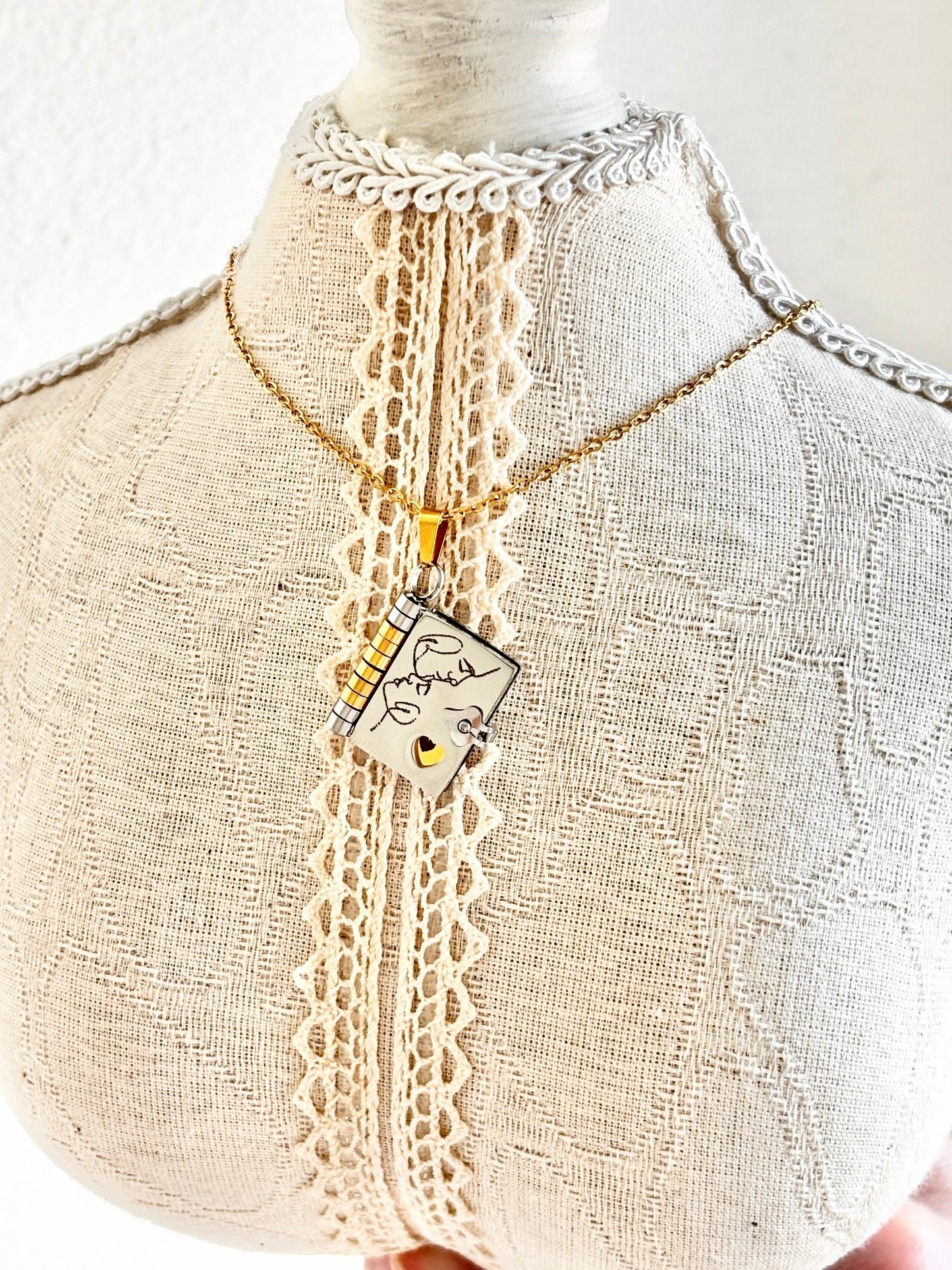 My Wife Book Necklace, Custom Engraved Message