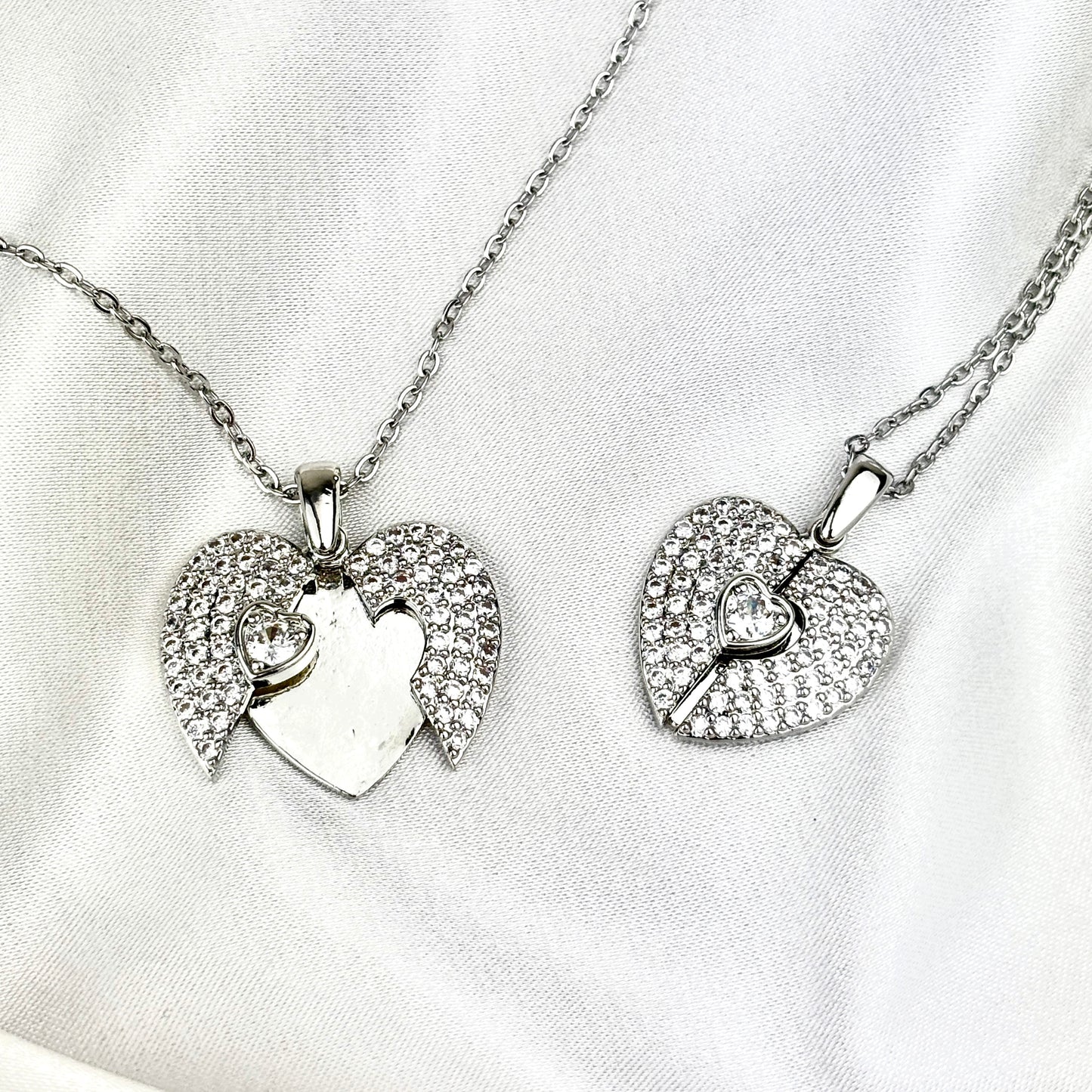 My Wife Heart Necklace with Hidden Message, Custom Engraved