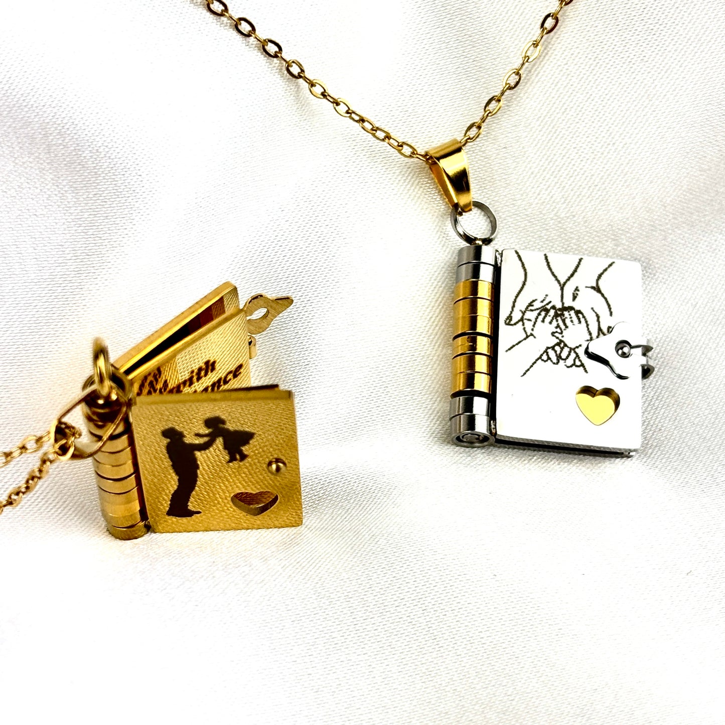 My Son Book Necklace, Custom Engraved Message