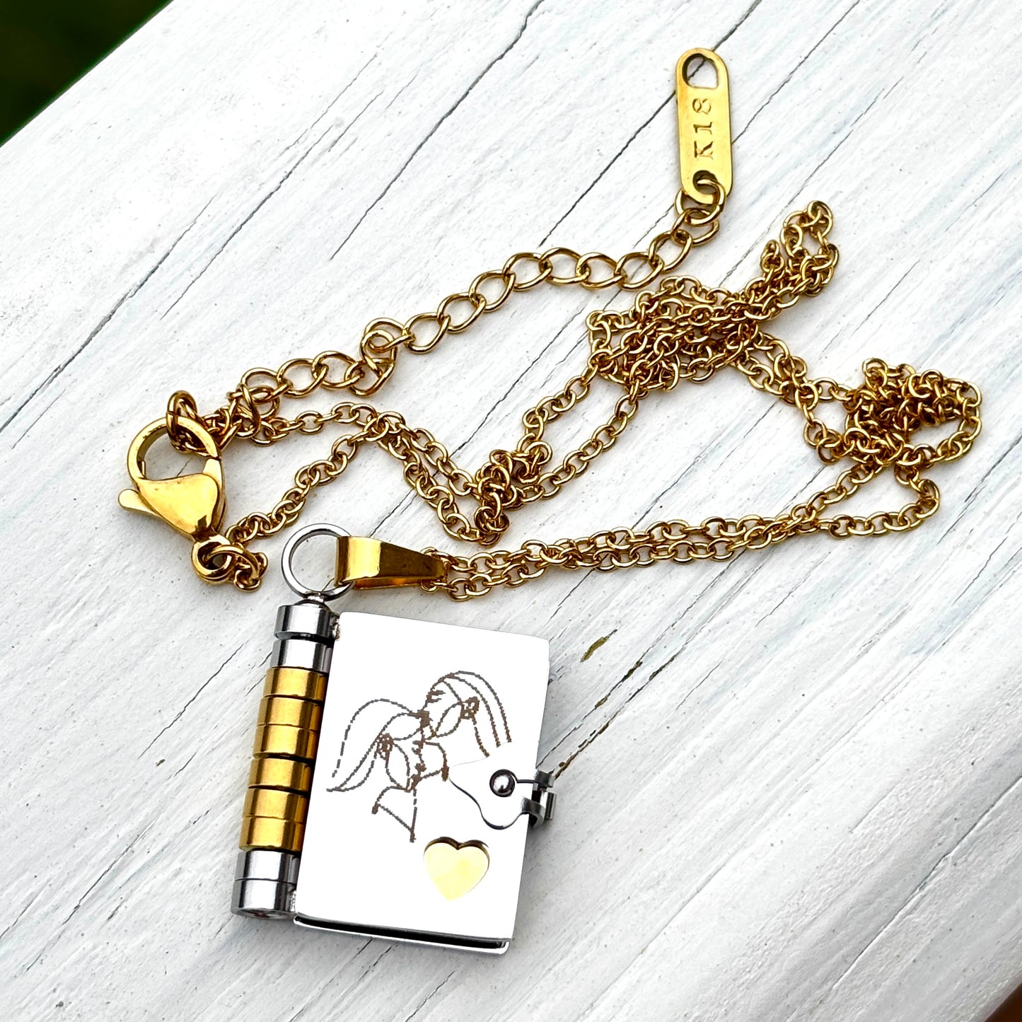 My Sister Book Necklace, Custom Engraved Message