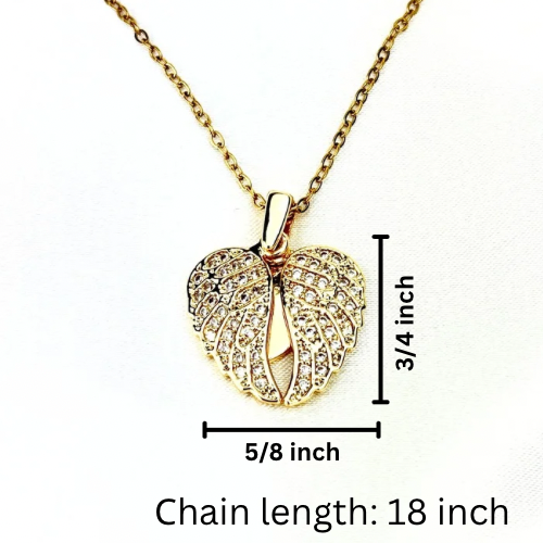 My Love Angel Wings Necklace with Hidden Message, Custom Engraved