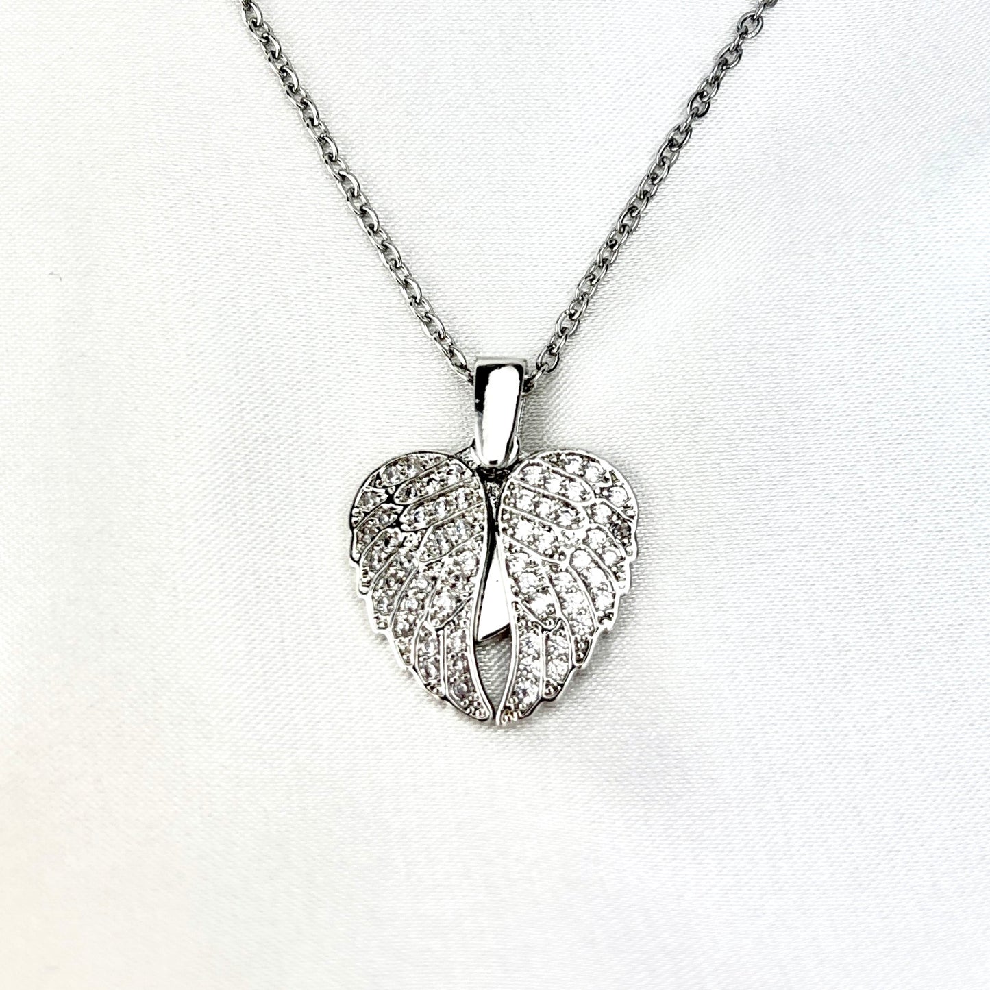 My Love Angel Wings Necklace with Hidden Message, Custom Engraved