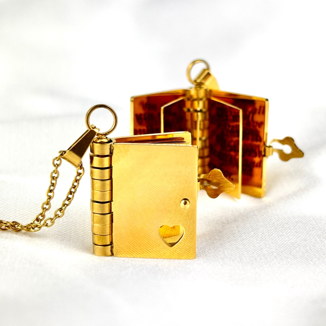 My Son Book Necklace, Custom Engraved Message