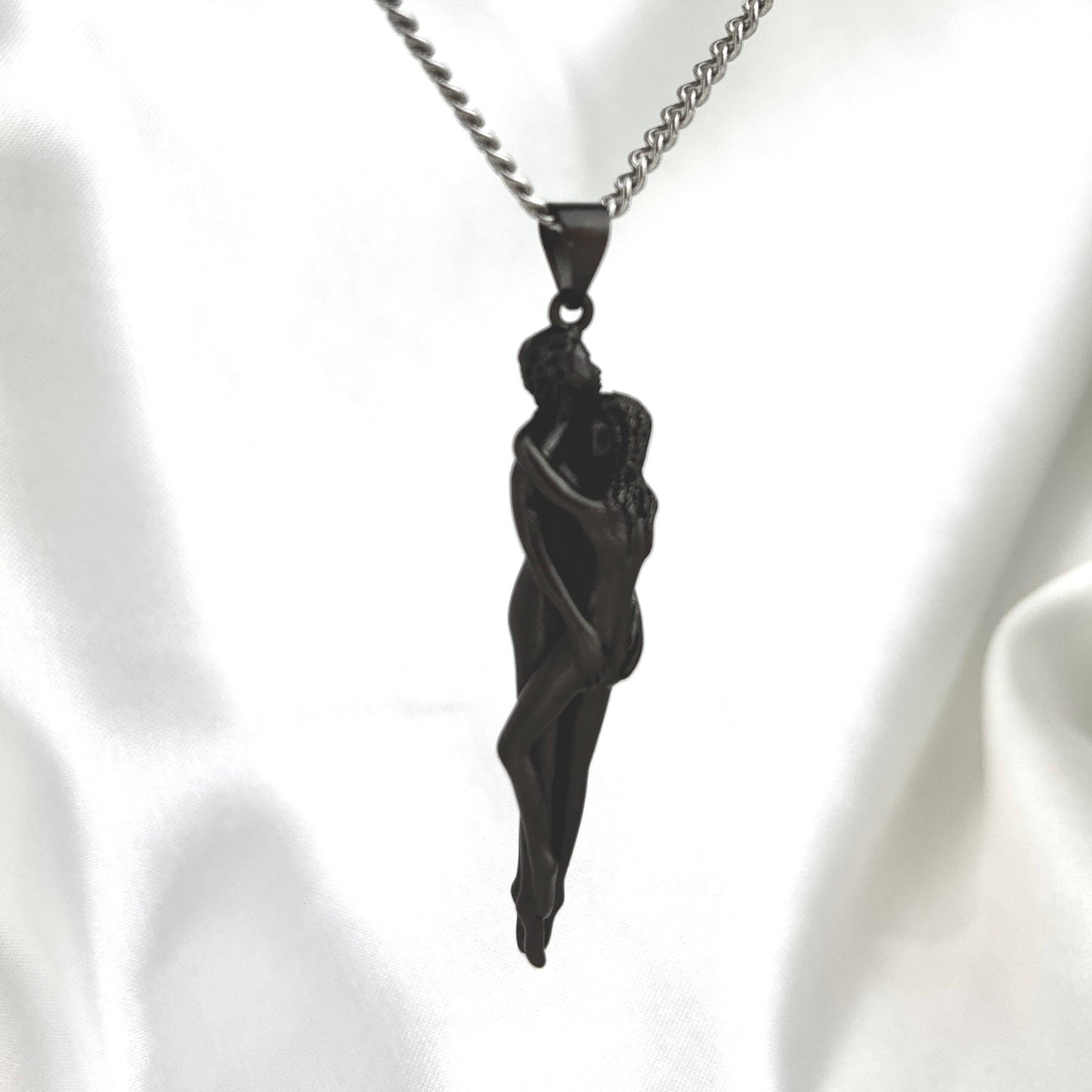 Romantic Vintage Couple Hug Necklace, Elegant Hug Lovers Jewelry