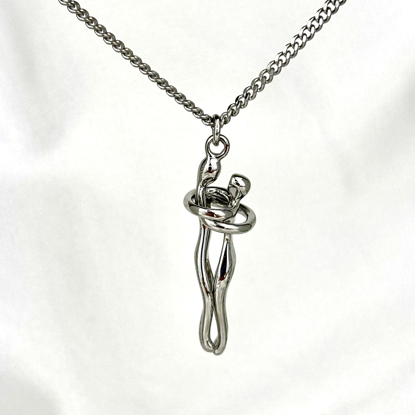 Romantic Couple Hug Necklace, Elegant Hug Lovers Jewelry