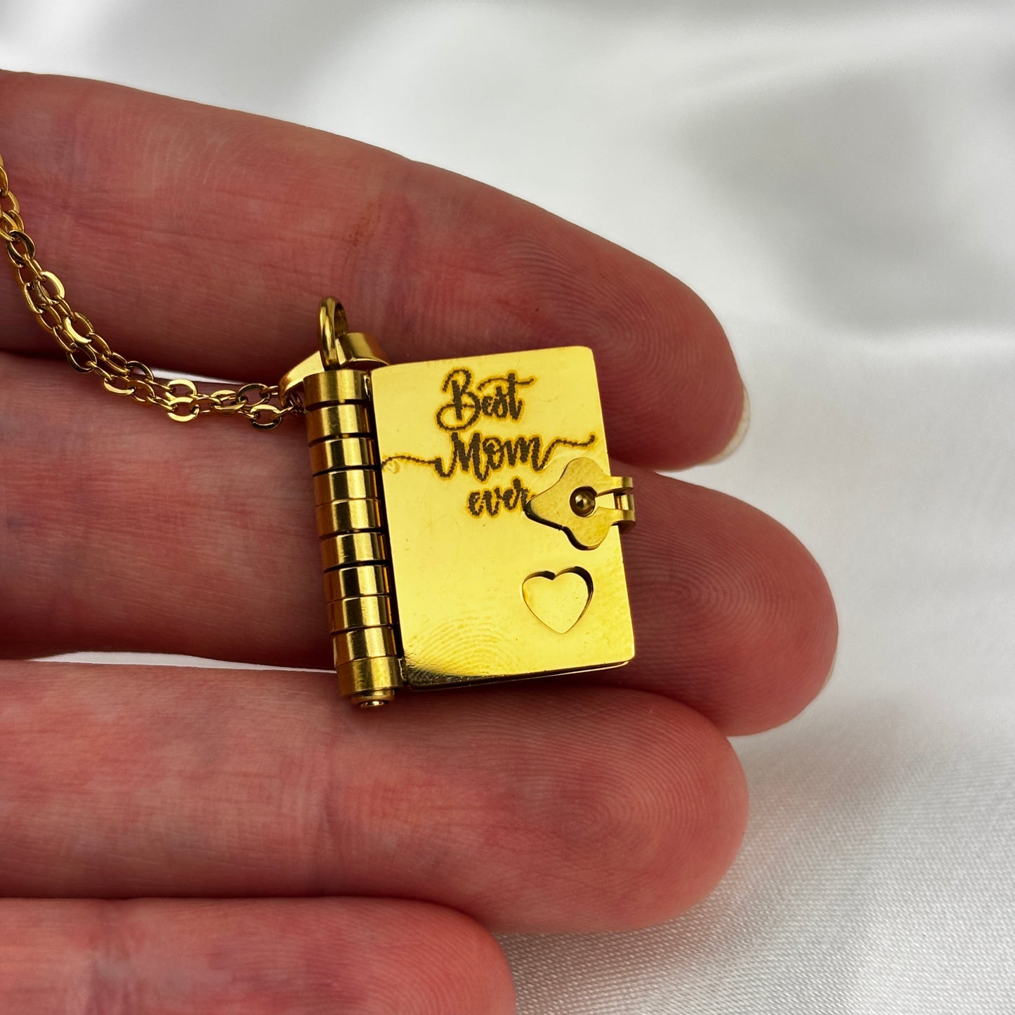 My Dad Book Necklace, Custom Engraved Message