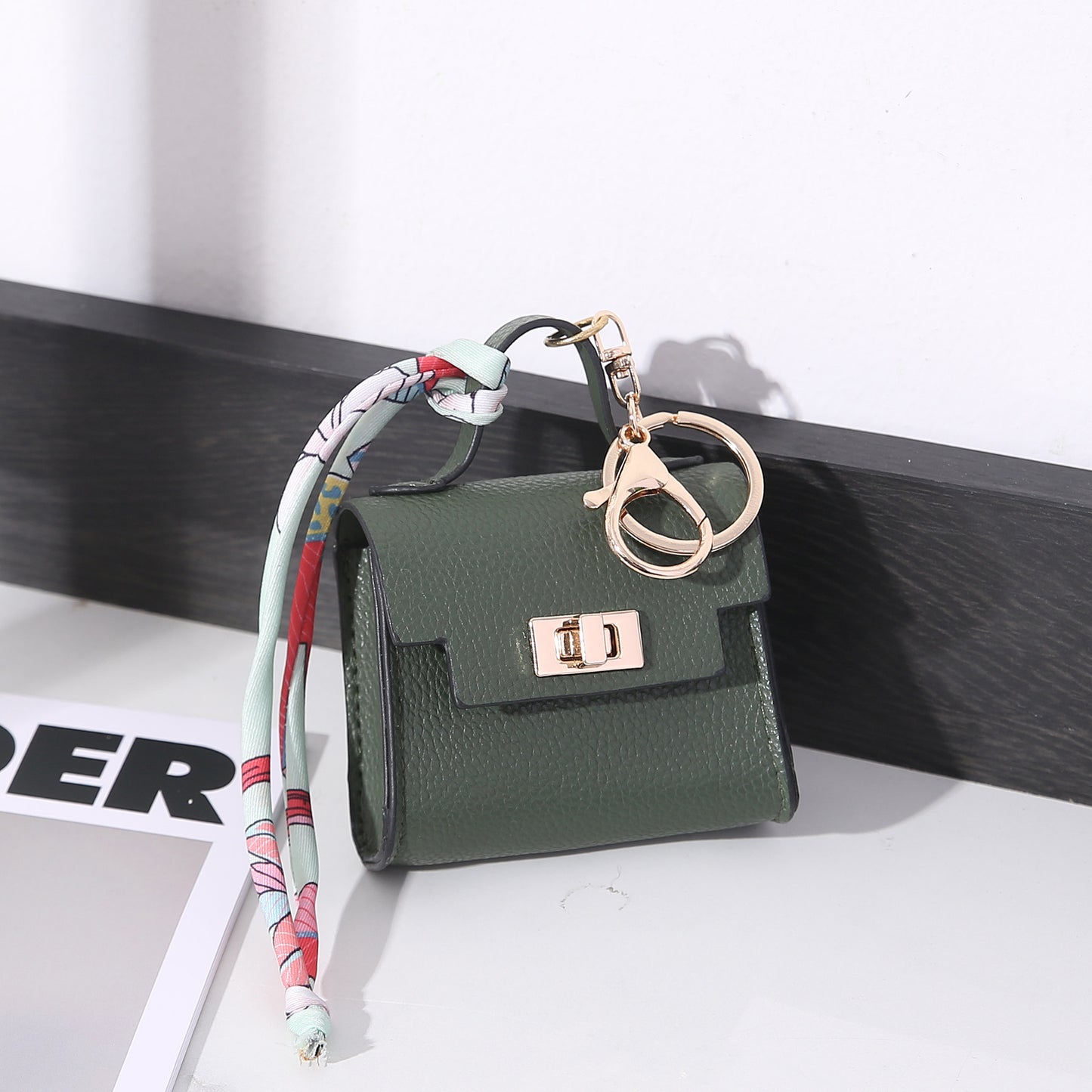 Luxe Tote Bag Keychain | PU Leather Top Handle Purse Charm with Rope Tassel | Small Coin Wallet for Women