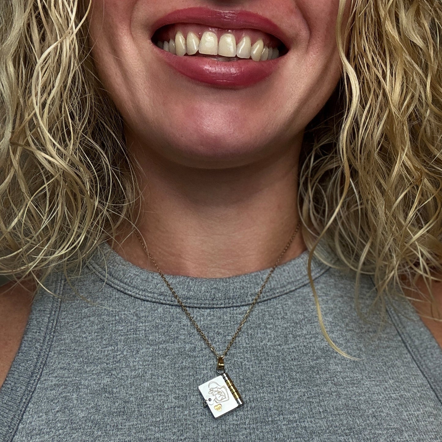 My Daughter Book Necklace, Custom Engraved Message