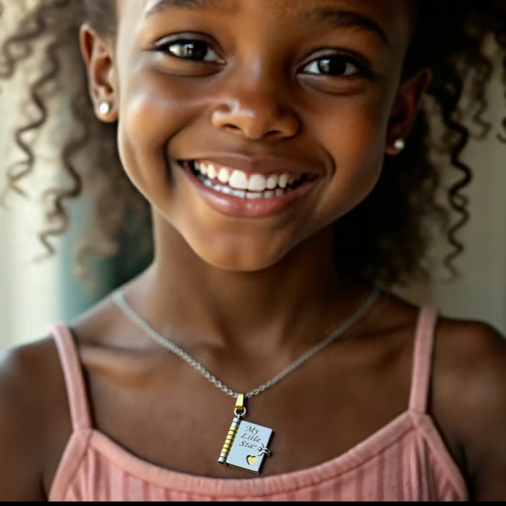 My Daughter Book Necklace, Custom Engraved Message