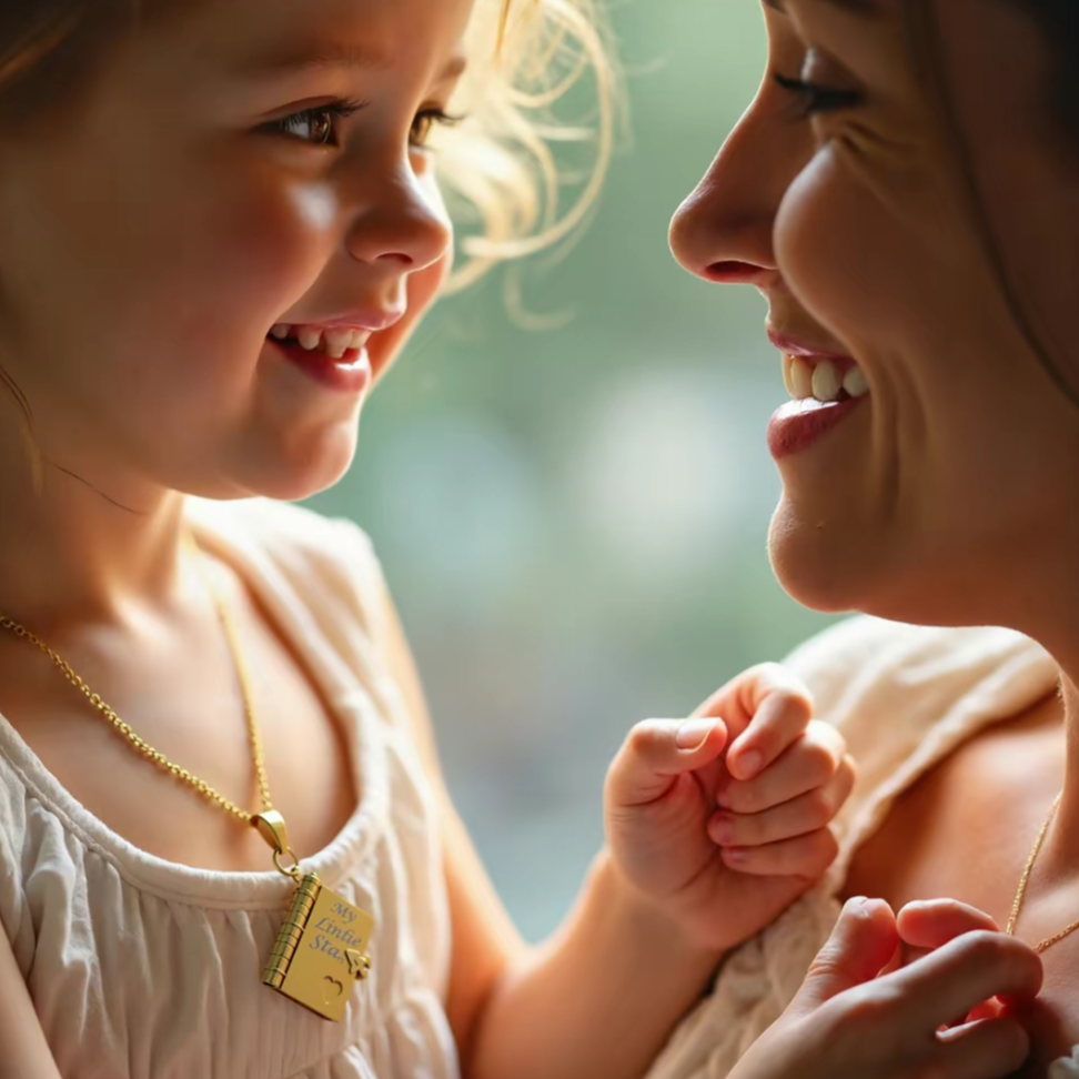 My Daughter Book Necklace, Custom Engraved Message