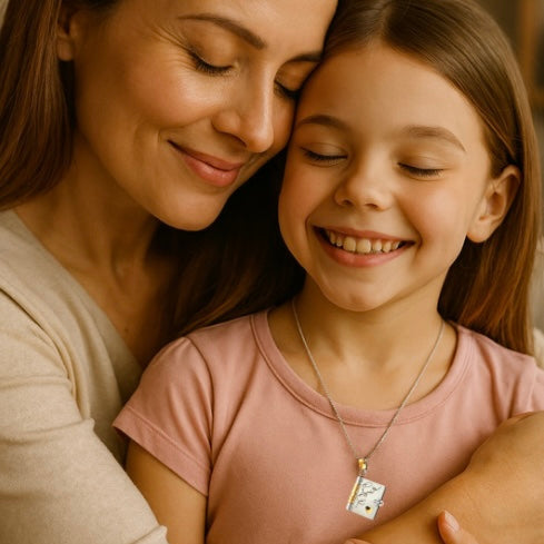 My Daughter Book Necklace, Custom Engraved Message